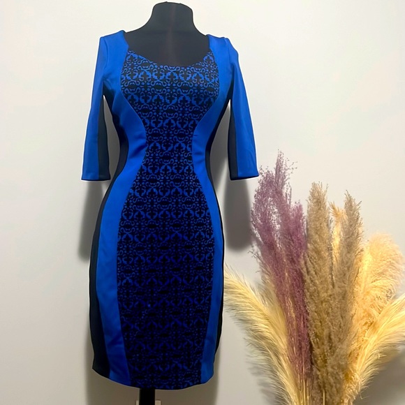 Signature by Sangria Dresses & Skirts - Sangria size 10 blue and black dress.